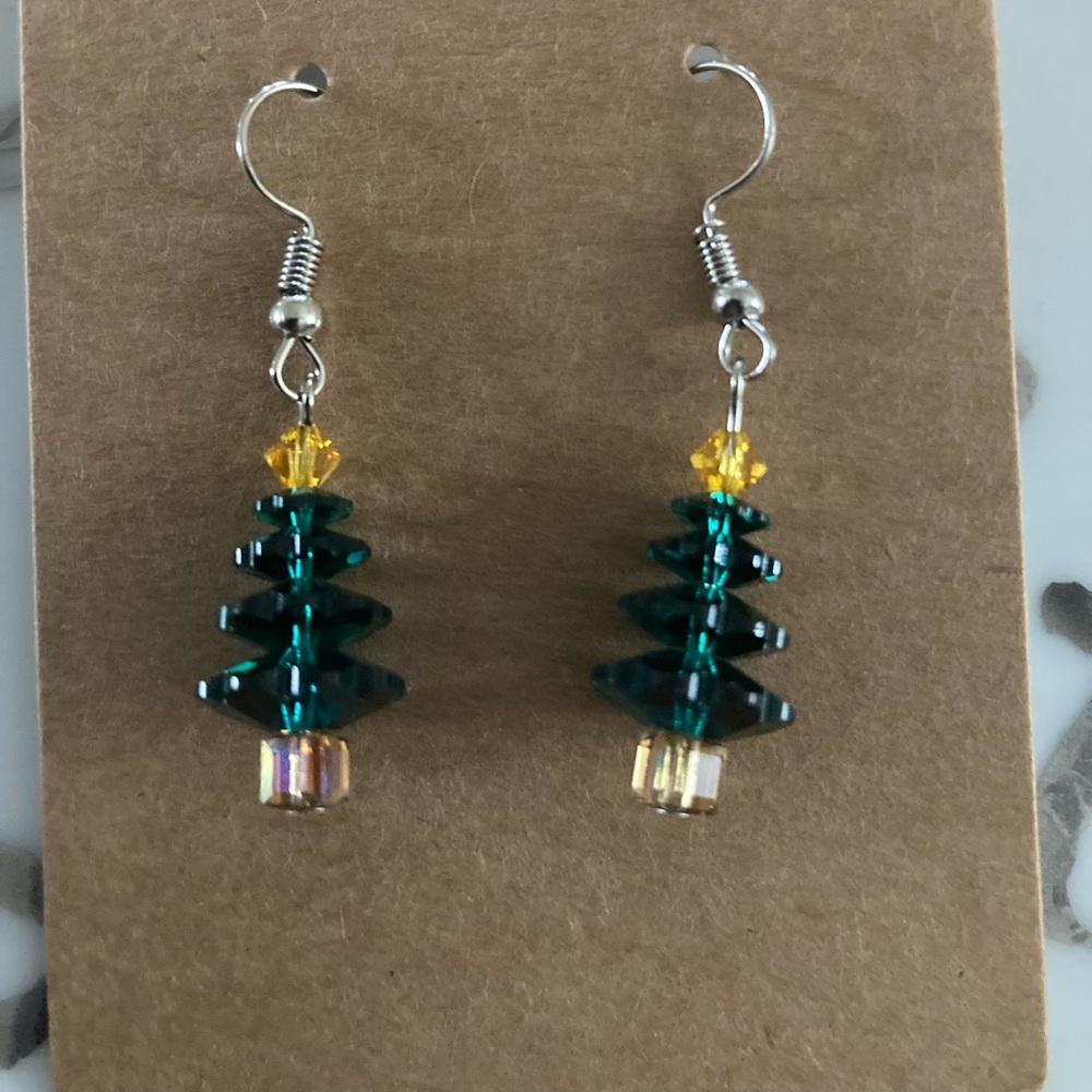 Christmas Tree Swarovski Chrystal Earrings